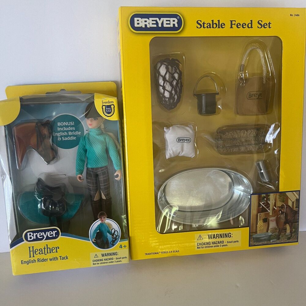 Breyer Horse Stable Feed Set Heather English Rider With Tack New